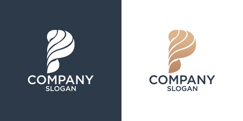 letter p abstract monogram logo design vector