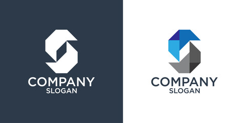 letter s geometric abstract logo design vector