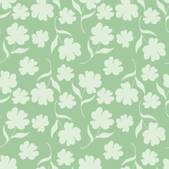 flower seamless pattern on green background