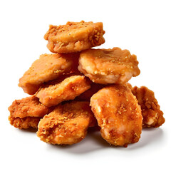 chicken nuggets on white background