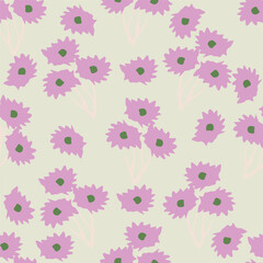 Colorful hand draw flowers seamless pattern for fabric textile wallpaper.