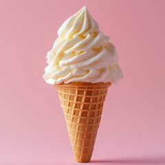 Perfectly Swirled Vanilla Ice Cream Cone