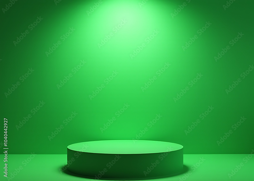 Poster simple green podium design is ideal for events requiring minimal visual distraction and a clean aest