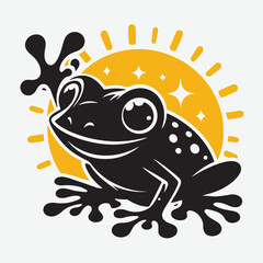 Amphibians Happy Poison Frog Vector Art Design