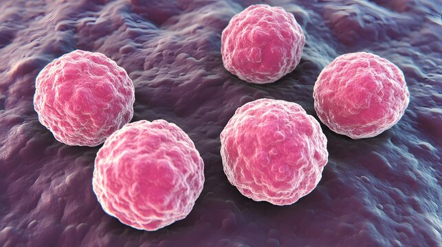 Viral Particles: Detailed illustration of polio virus particles, highlighting their distinctive features1. 