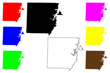 Henry County, State of Tennessee (U.S. county, United States of America, USA, U.S., US) map vector illustration, scribble sketch Henry map