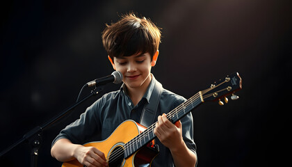 Obraz premium Young musician png, transparent background isolated with white highlights, png