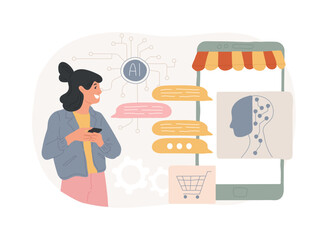 AI-Streamlined Customer Support abstract concept vector illustration.