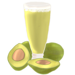 Jus alpukat yang menyegarkan ilustrasi