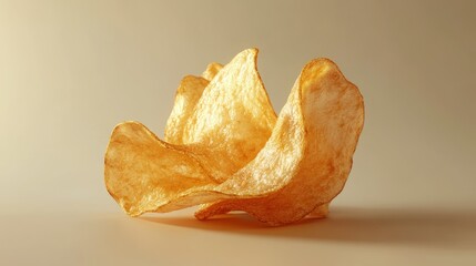 A Close-Up of Crispy Golden Potato Chips
