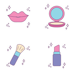 beauty vector icon set with white background