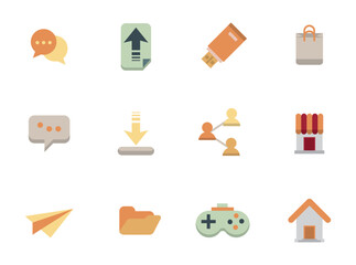 Set of telecommunications vector icons with a white background