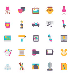 Set of vector icons of arts with white background
