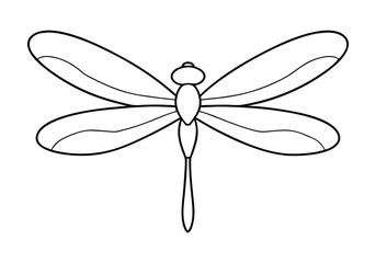 Continuous Line Art of a Dragonfly in Flight – Elegant Nature Vector