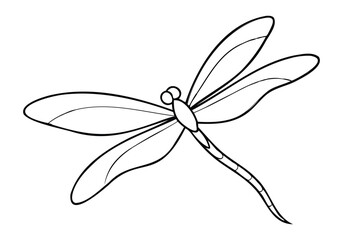 Continuous Line Art of a Dragonfly in Flight – Elegant Nature Vector