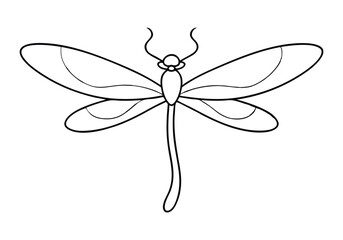 Continuous Line Art of a Dragonfly in Flight – Elegant Nature Vector
