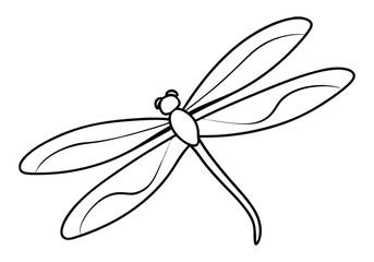 Continuous Line Art of a Dragonfly in Flight – Elegant Nature Vector