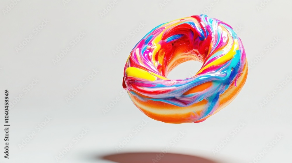Poster A Colorful Swirled Donut-Shaped Abstract Object