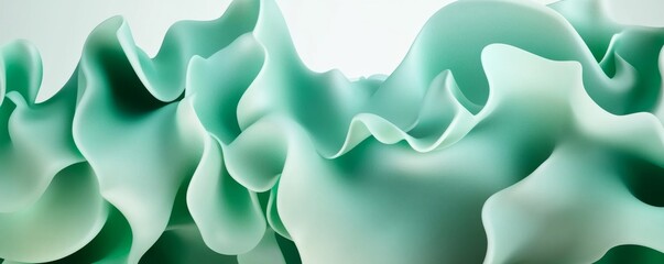 Fototapeta premium A soft, flowing abstract design featuring gentle waves of green hues, ideal for backgrounds and creative projects.