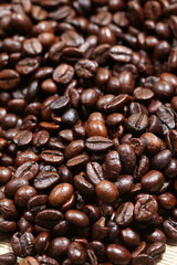 coffee beans on the wooden table