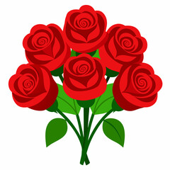 Bouquet of red roses vector illustration 