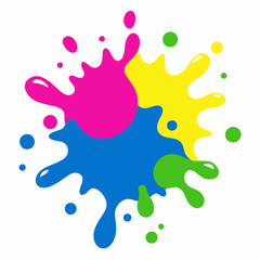 paint splatter pink ,green ,blue ,yellow vector illustration