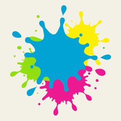paint splatter pink ,green ,blue ,yellow vector illustration