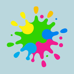 paint splatter pink ,green ,blue ,yellow vector illustration