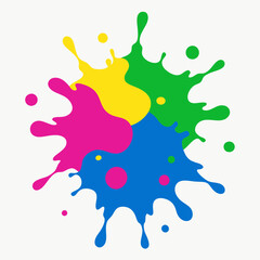 paint splatter pink ,green ,blue ,yellow vector illustration