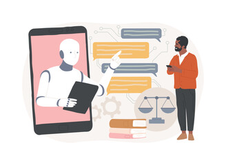 Obraz premium AI-Powered Legal Chatbots abstract concept vector illustration.