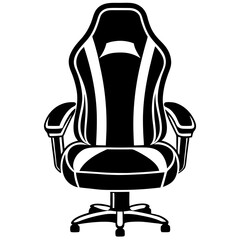 gaming chair vector silhouette on white background