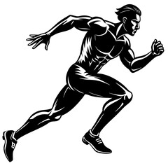 running man vector silhouette 