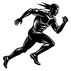 running man vector silhouette 