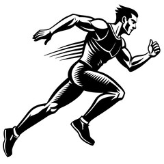 running man vector silhouette 