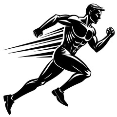 running man vector silhouette 