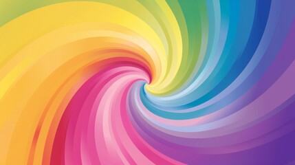 Fototapeta premium Vibrant Rainbow Gradient Spiral Vector Illustration - Abstract Colorful Background