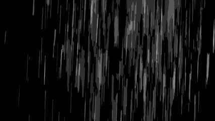 Concept of rain black and white abstract pattern with vertical lines and shapes. The lines are thick and vary in length and width, creating a sense of movement and texture. The shapes are irregular 
