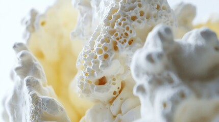 Close-up of White Popcorn Kernels with Visible Air Pockets