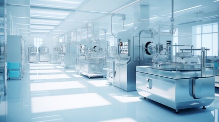 Cutting edge machinery in a state of the art industrial plant with advanced equipment