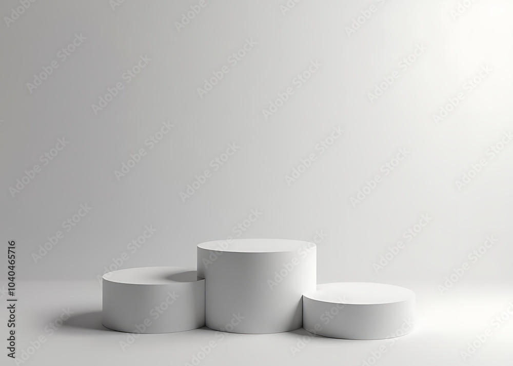 Aufkleber Clean lines on an Olympic podium stand alone with subtle gradient backgrounds marking each position in a minimalist design aesthetic.
