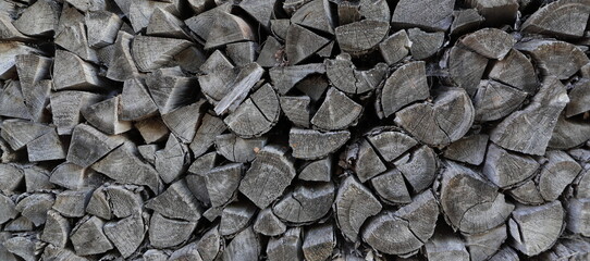 stacked dry firewood as a background