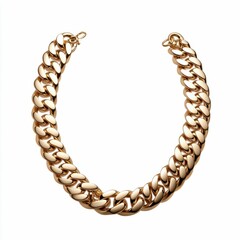 Obraz premium Gold Bracelet Chain Isolated on White Background