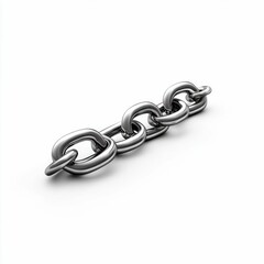 Obraz premium Silver Metal Chain Isolated on White Background