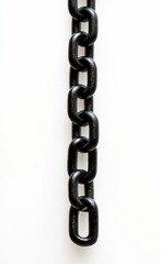 Obraz premium Black Metal Chain Hanging Isolated on White Background
