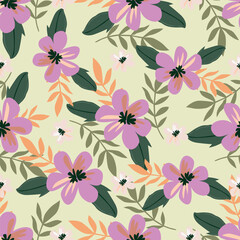 Obraz premium seamless vector small flower Pattern on grey