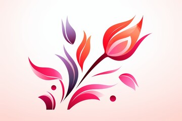 Fototapeta premium Bright abstract flower with unique petals on white background evokes a joyful atmosphere