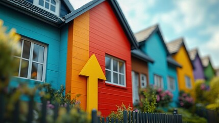 Rising Housing Market Concept with Houses