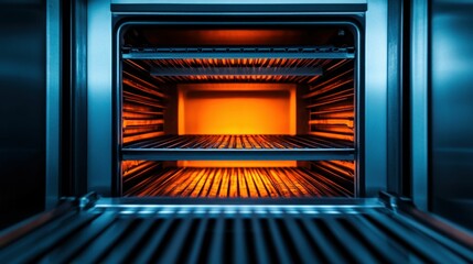 Industrial Furnace with Flames in High-Temperature Metal Processing