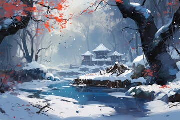 Pale blue background enhances contrast and complements composition elements in visual design