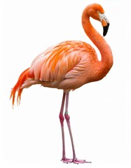 Obraz premium フラミンゴ（Flamingo on white background） 